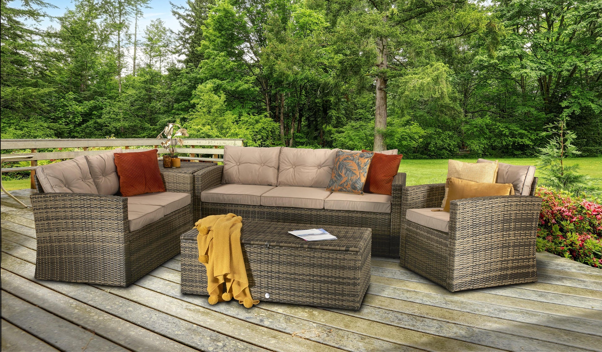 Holly Sofa Set in Mixed Brown - Blythe Living