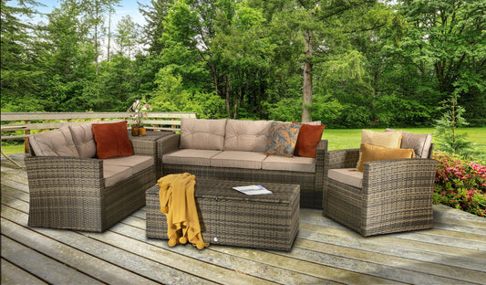 Holly Sofa Set in Mixed Brown - Blythe Living