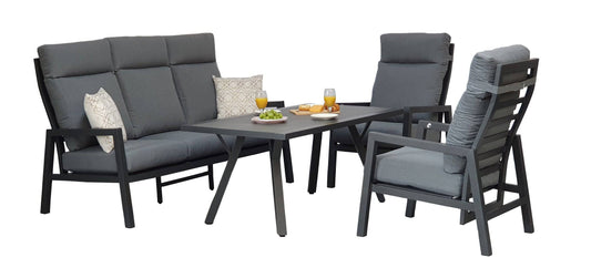 Kimmie 5 Seat High Back Sofa Dining with Reclining Chairs - Blythe Living