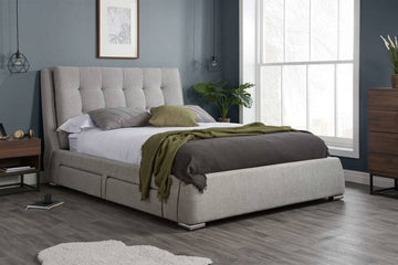 Mayfair Bed 4 Drawer Grey - Blythe Living