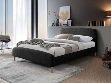 Otley Fabric Bed Charcoal - Blythe Living