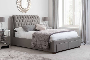 Valentino 2 Drawer Bed Grey - Blythe Living