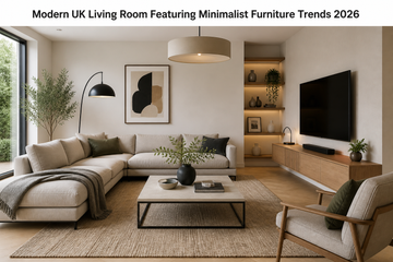 Modern UK Living Room Featuring Minimalist Furniture Trends 2026
