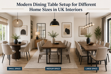 Modern Dining Table Setup for Different Home Sizes in UK Interiors