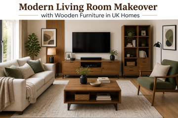 Modern Living Room Makeover with Wooden Furniture in UK Homes