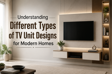 Modern wall-mounted TV unit in contemporary living room
