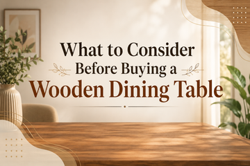 Solid wooden dining table in modern dining room