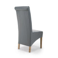 Krista Roll Back Bonded Leather Grey Dining Chair - Blythe Living