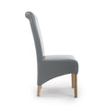 Krista Roll Back Bonded Leather Grey Dining Chair - Blythe Living