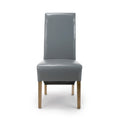 Krista Roll Back Bonded Leather Grey Dining Chair - Blythe Living