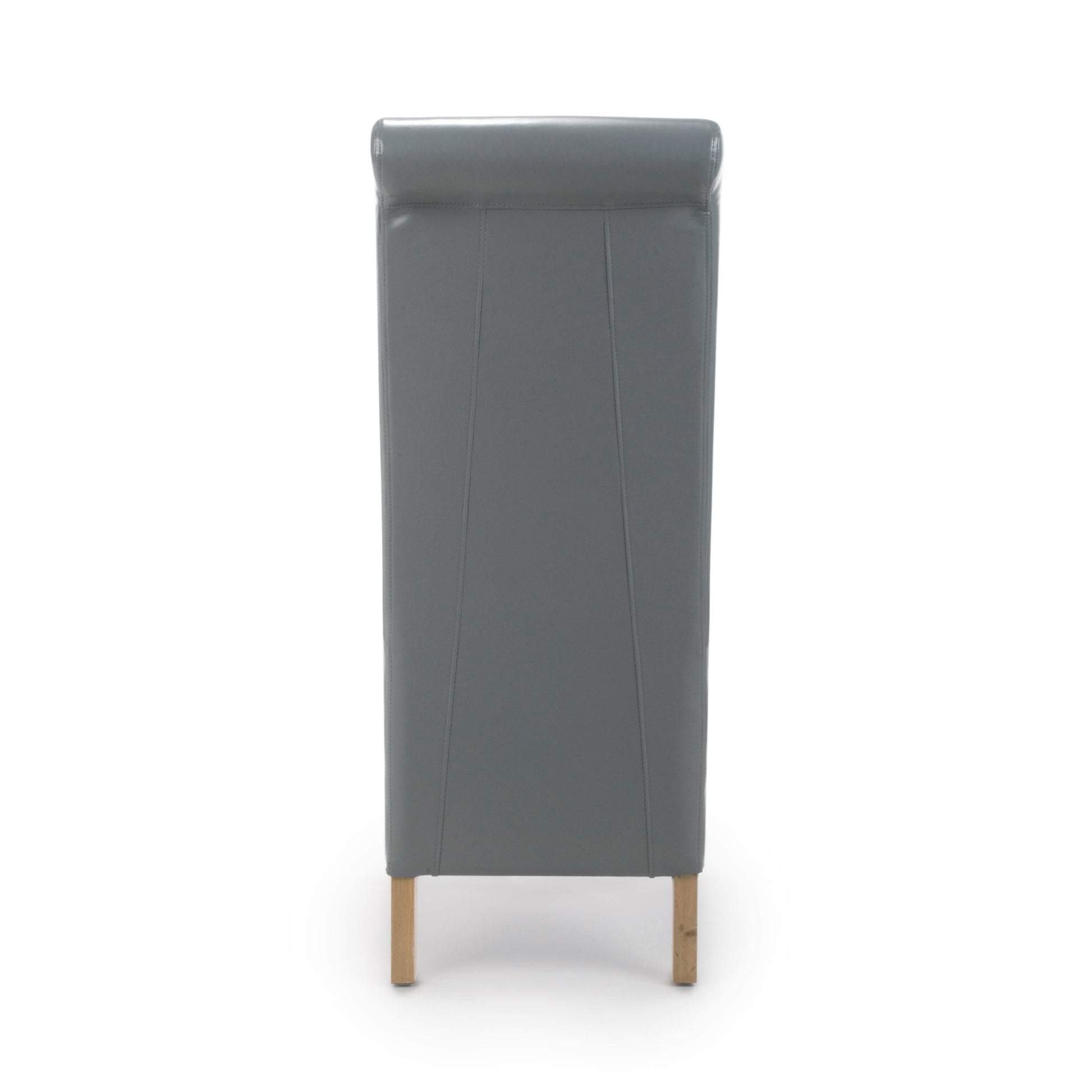 Krista Roll Back Bonded Leather Grey Dining Chair - Blythe Living