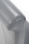 Krista Roll Back Bonded Leather Grey Dining Chair - Blythe Living