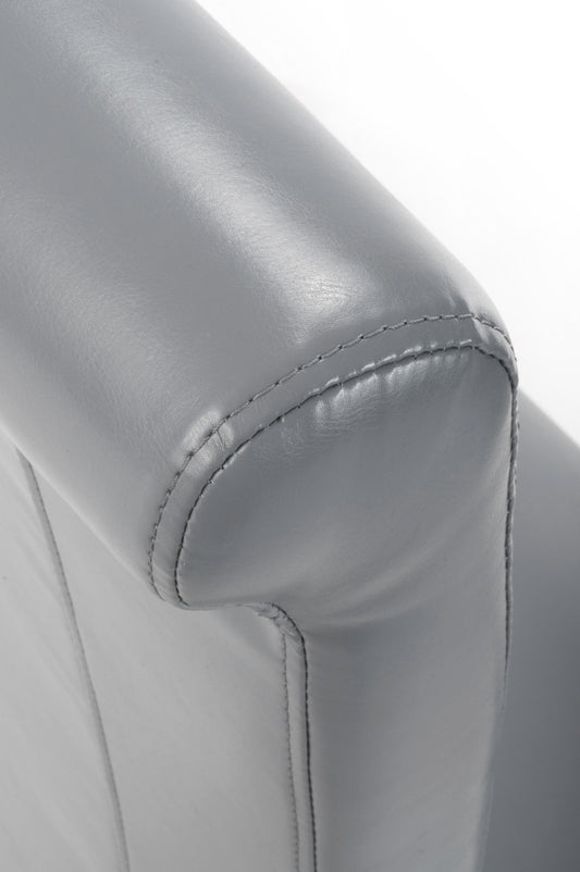 Krista Roll Back Bonded Leather Grey Dining Chair - Blythe Living