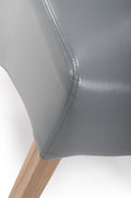 Krista Roll Back Bonded Leather Grey Dining Chair - Blythe Living
