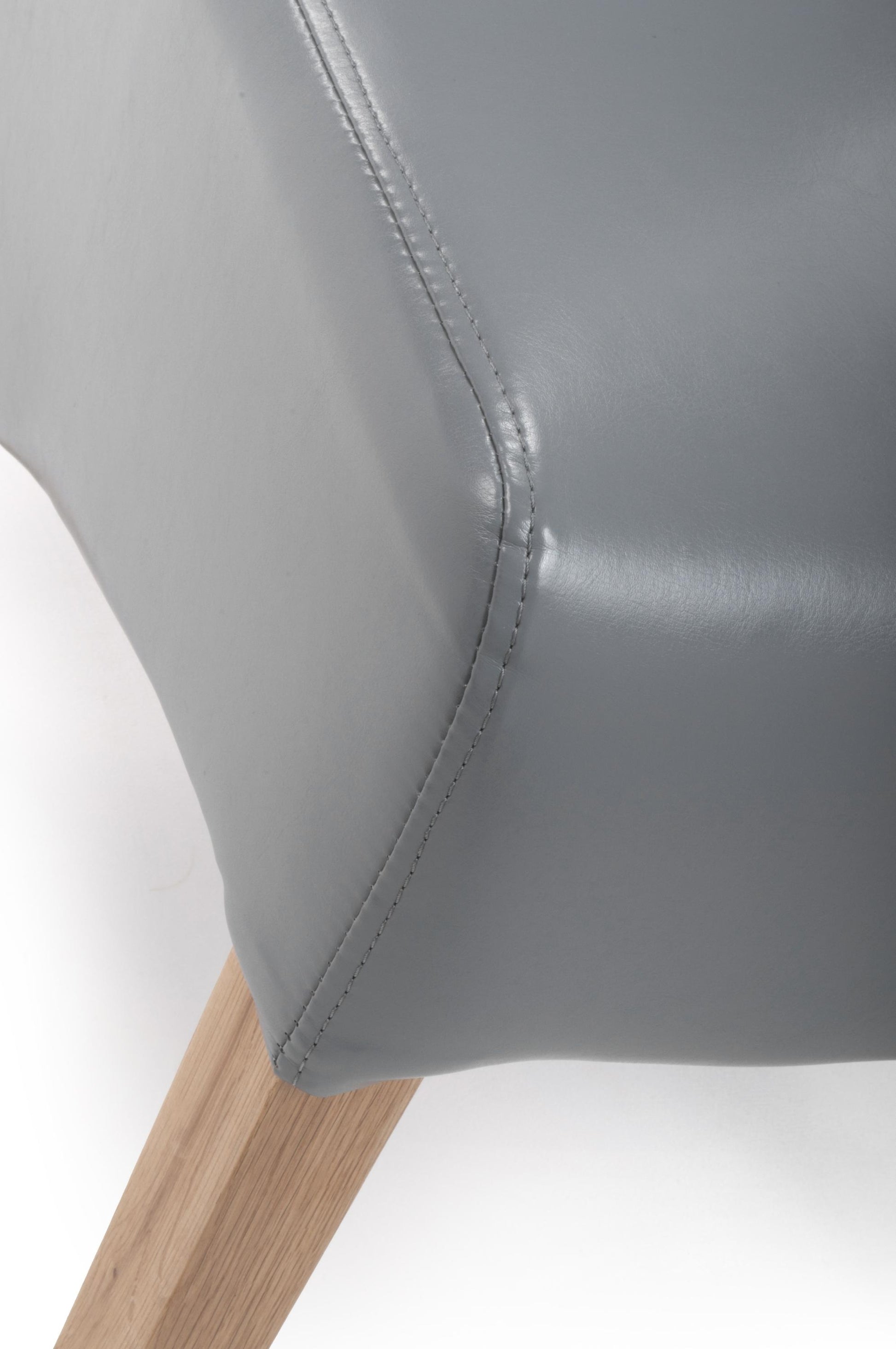 Krista Roll Back Bonded Leather Grey Dining Chair - Blythe Living