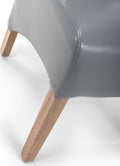 Krista Roll Back Bonded Leather Grey Dining Chair - Blythe Living