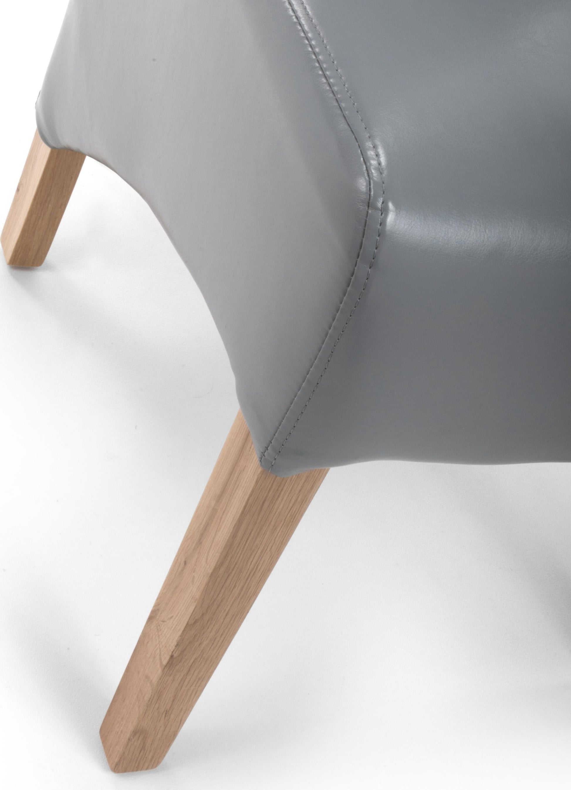 Krista Roll Back Bonded Leather Grey Dining Chair - Blythe Living