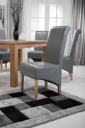 Krista Roll Back Bonded Leather Grey Dining Chair - Blythe Living