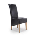 Krista Roll Back Bonded Leather Black Dining Chair - Blythe Living