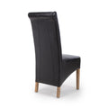 Krista Roll Back Bonded Leather Black Dining Chair - Blythe Living