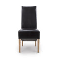 Krista Roll Back Bonded Leather Black Dining Chair - Blythe Living