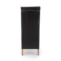 Krista Roll Back Bonded Leather Black Dining Chair - Blythe Living