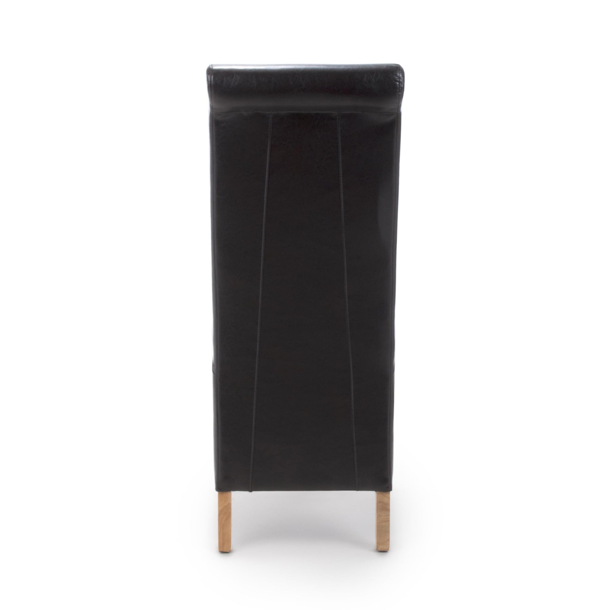 Krista Roll Back Bonded Leather Black Dining Chair - Blythe Living
