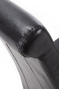 Krista Roll Back Bonded Leather Black Dining Chair - Blythe Living