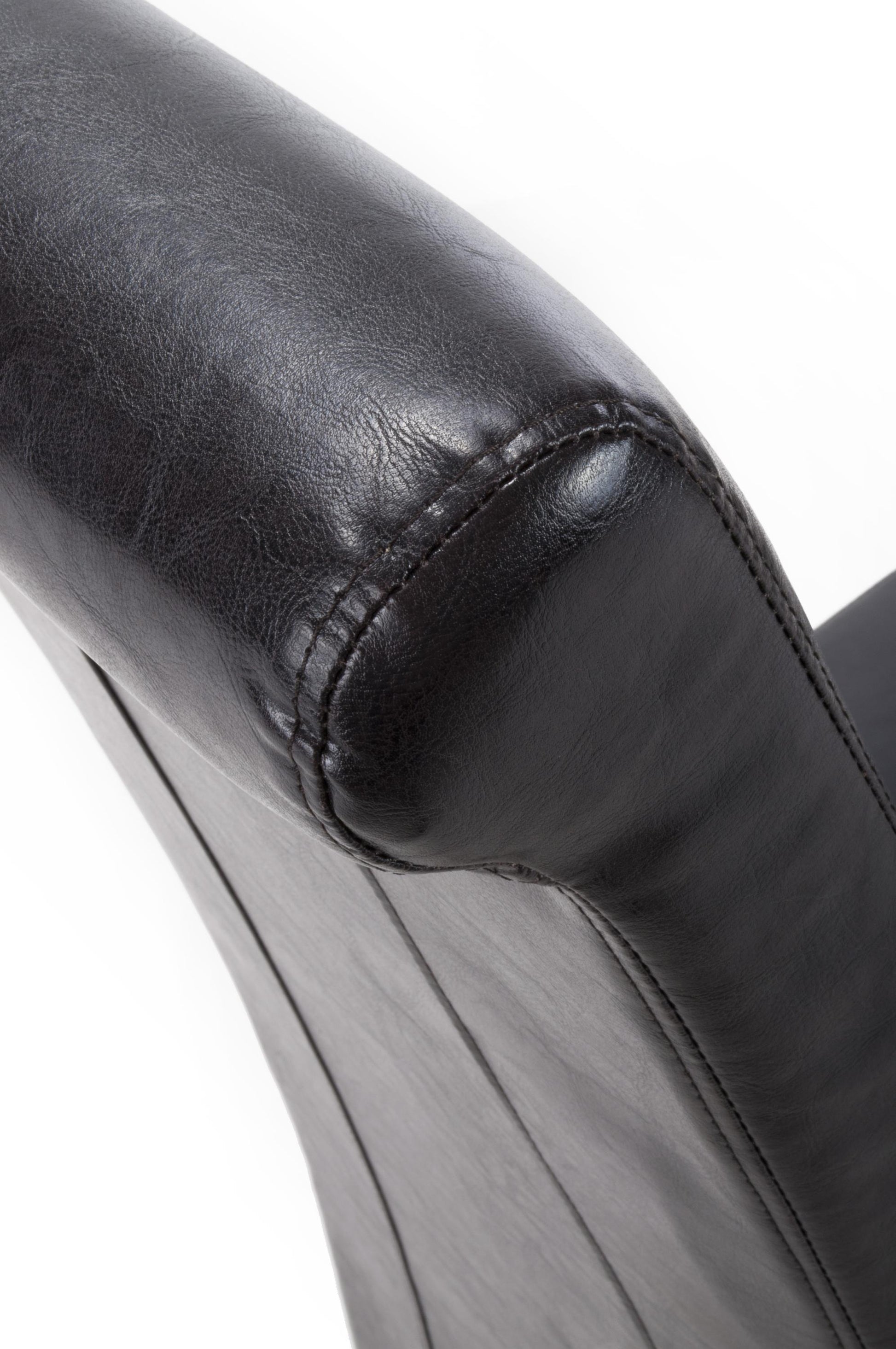 Krista Roll Back Bonded Leather Black Dining Chair - Blythe Living