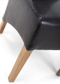Krista Roll Back Bonded Leather Black Dining Chair - Blythe Living