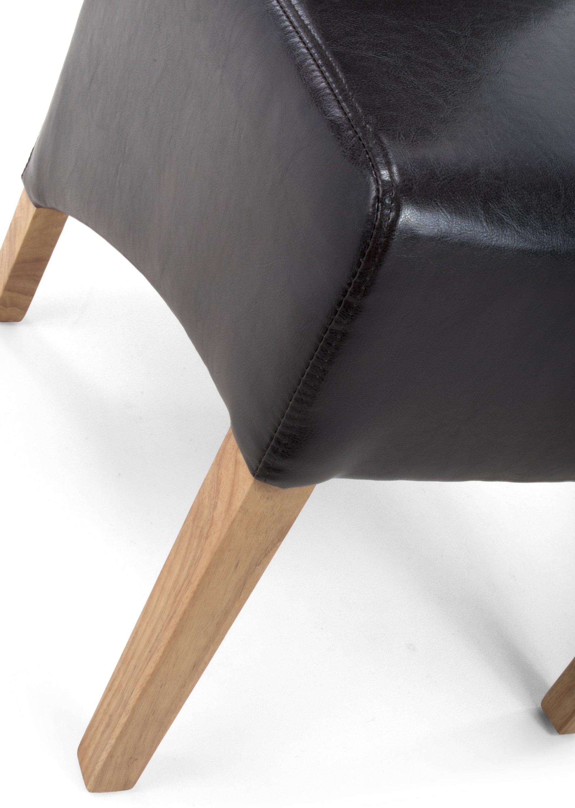Krista Roll Back Bonded Leather Black Dining Chair - Blythe Living