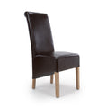 Krista Roll Back Bonded Leather Brown Dining Chair - Blythe Living