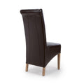 Krista Roll Back Bonded Leather Brown Dining Chair - Blythe Living