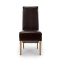Krista Roll Back Bonded Leather Brown Dining Chair - Blythe Living
