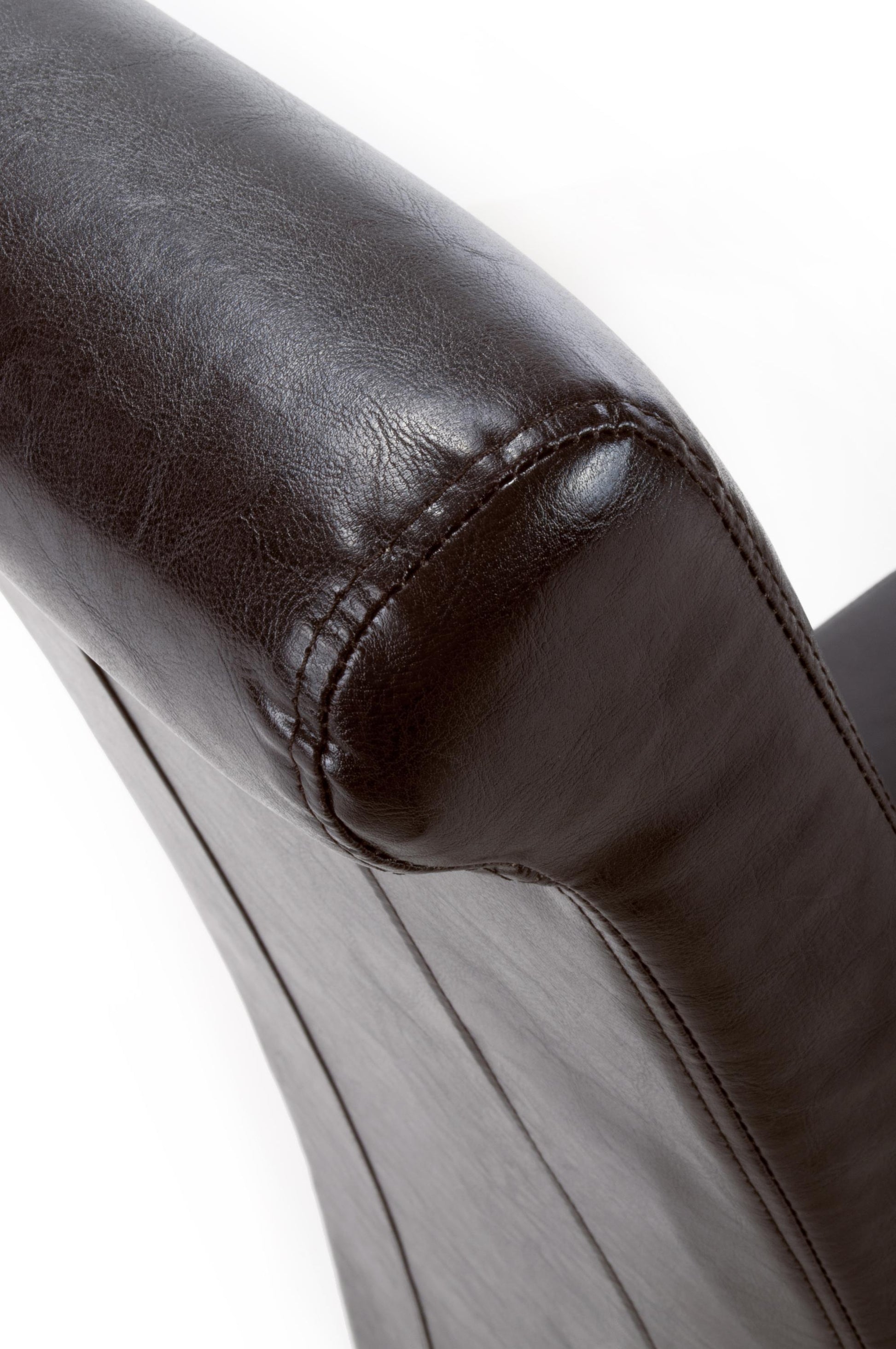Krista Roll Back Bonded Leather Brown Dining Chair - Blythe Living