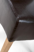 Krista Roll Back Bonded Leather Brown Dining Chair - Blythe Living