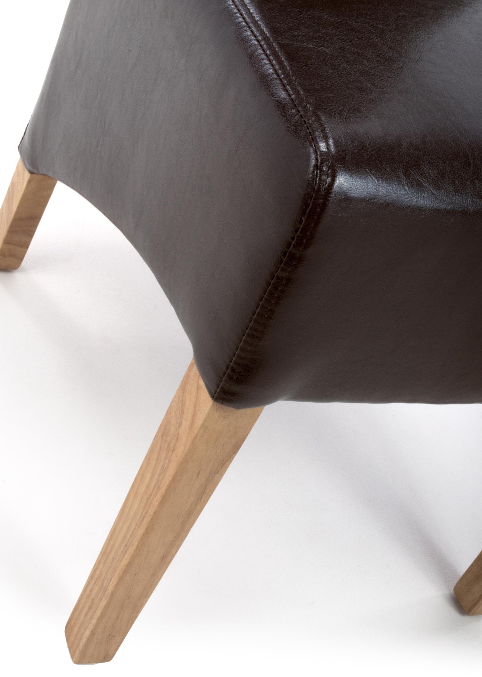 Krista Roll Back Bonded Leather Brown Dining Chair - Blythe Living