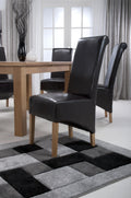 Krista Roll Back Bonded Leather Brown Dining Chair - Blythe Living