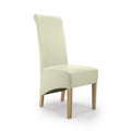 Krista Roll Back Bonded Leather Ivory Dining Chair - Blythe Living