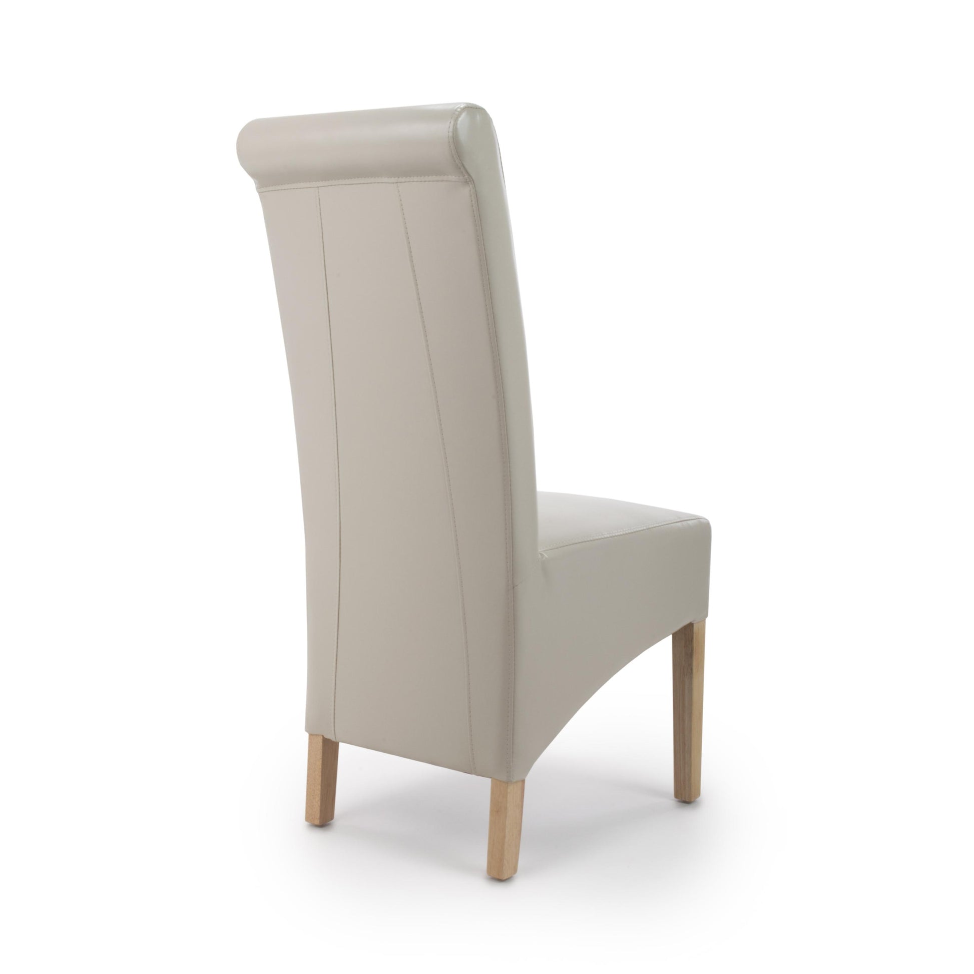 Krista Roll Back Bonded Leather Ivory Dining Chair - Blythe Living