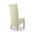 Krista Roll Back Bonded Leather Ivory Dining Chair - Blythe Living