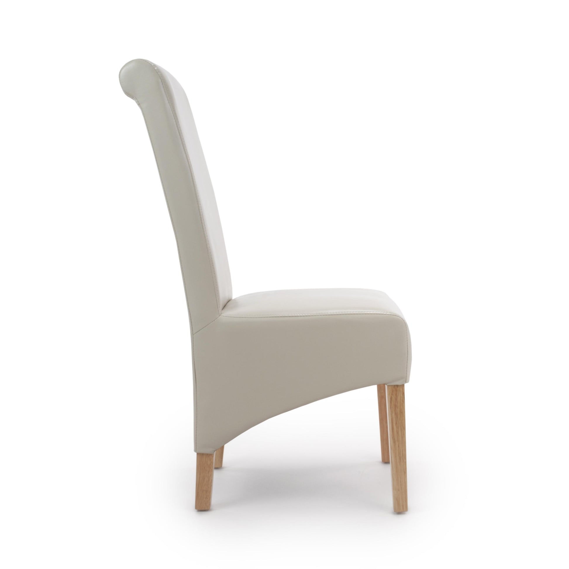 Krista Roll Back Bonded Leather Ivory Dining Chair - Blythe Living