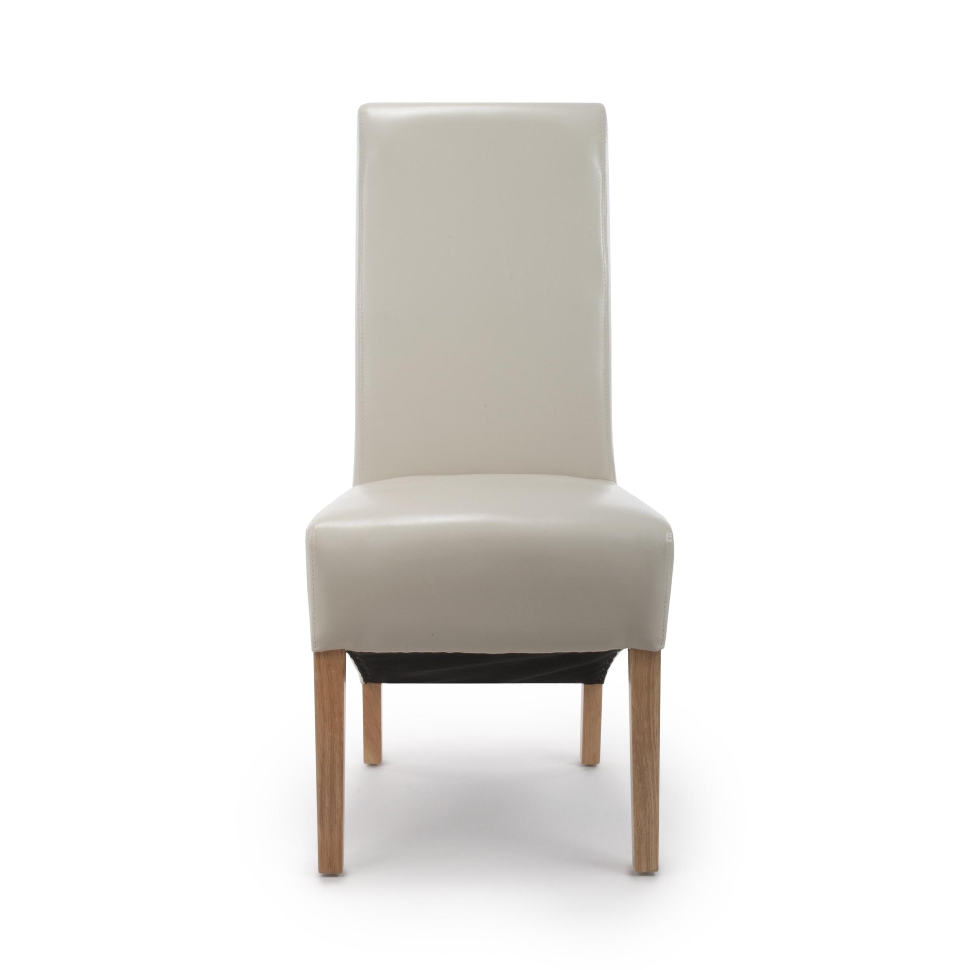 Krista Roll Back Bonded Leather Ivory Dining Chair - Blythe Living