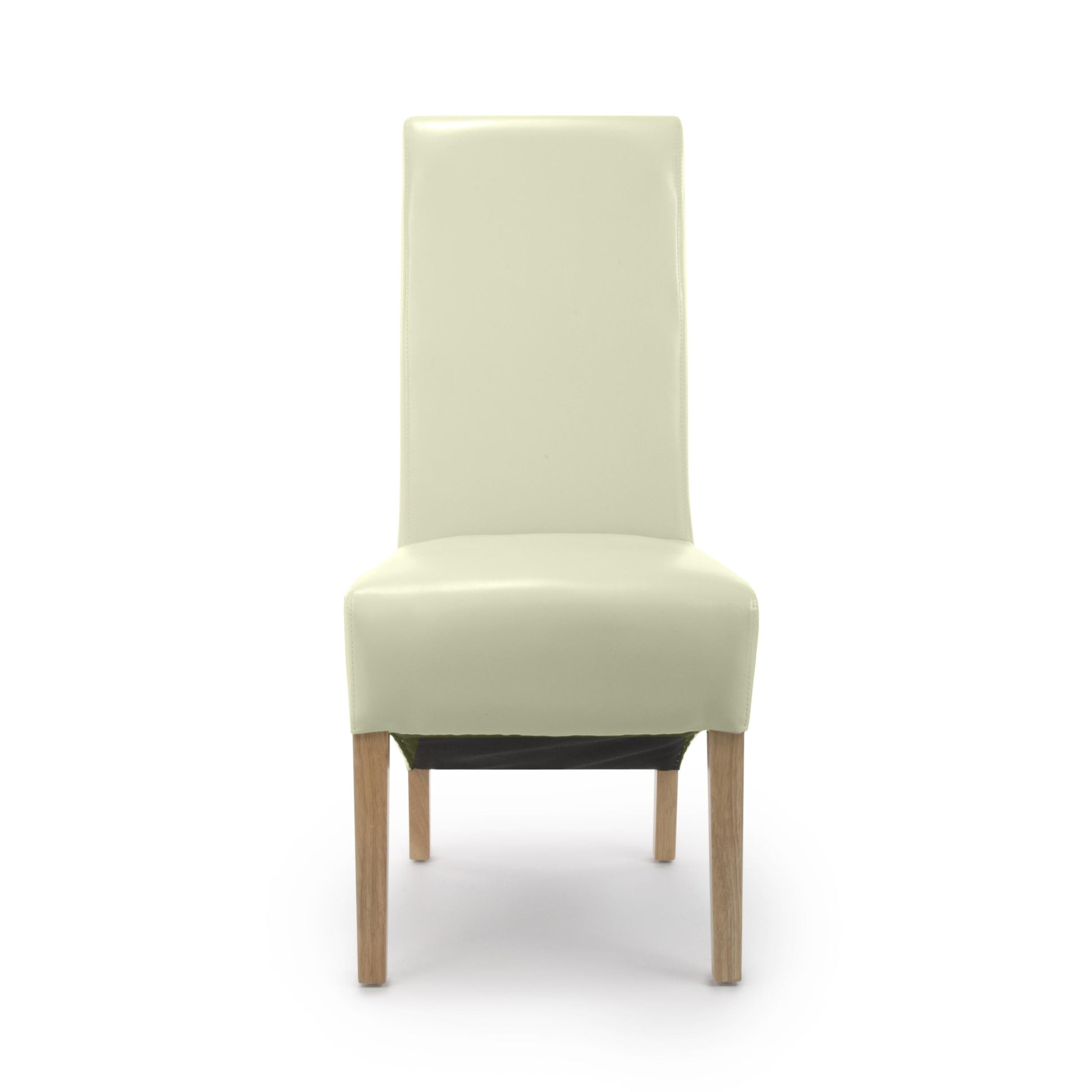 Krista Roll Back Bonded Leather Ivory Dining Chair - Blythe Living