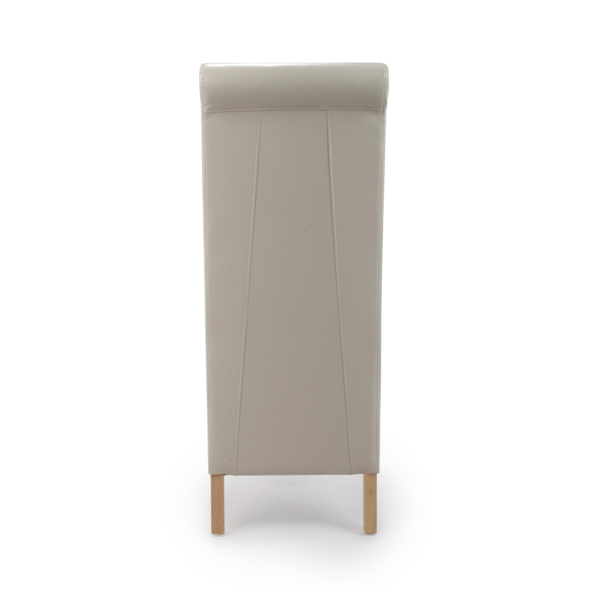 Krista Roll Back Bonded Leather Ivory Dining Chair - Blythe Living