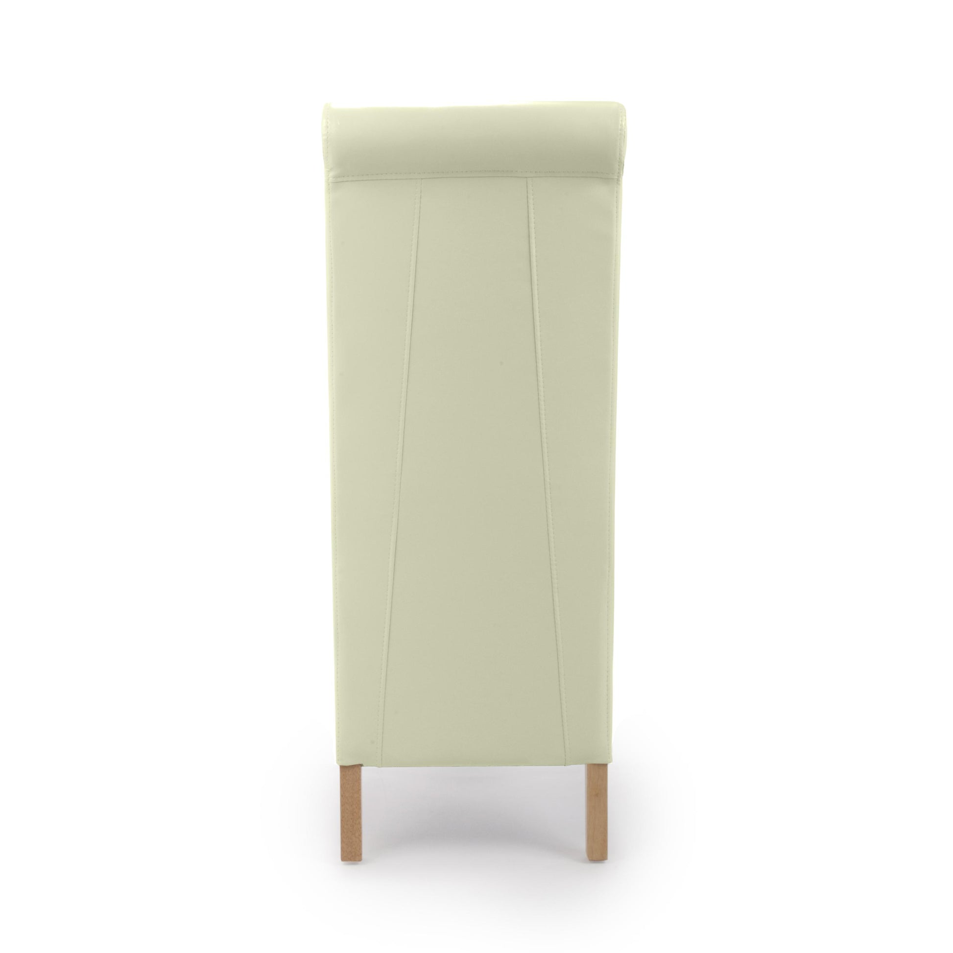 Krista Roll Back Bonded Leather Ivory Dining Chair - Blythe Living