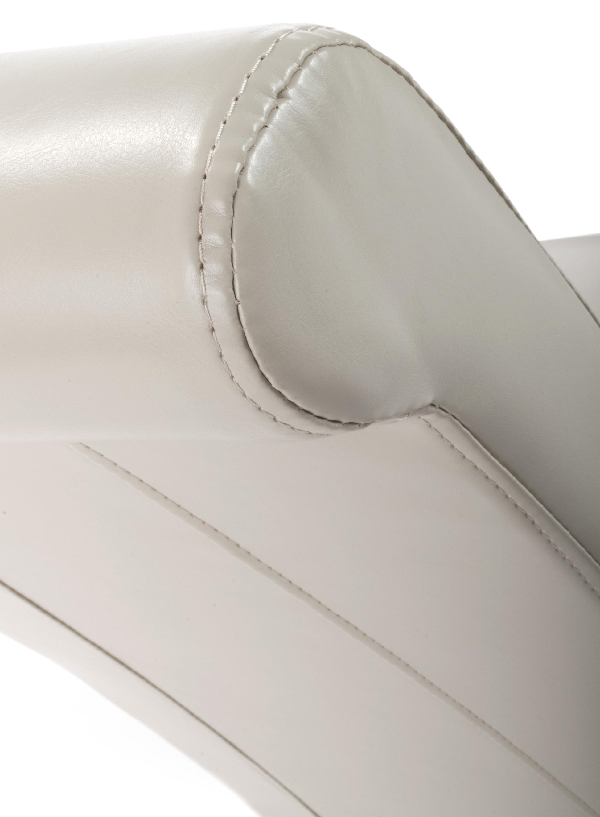Krista Roll Back Bonded Leather Ivory Dining Chair - Blythe Living
