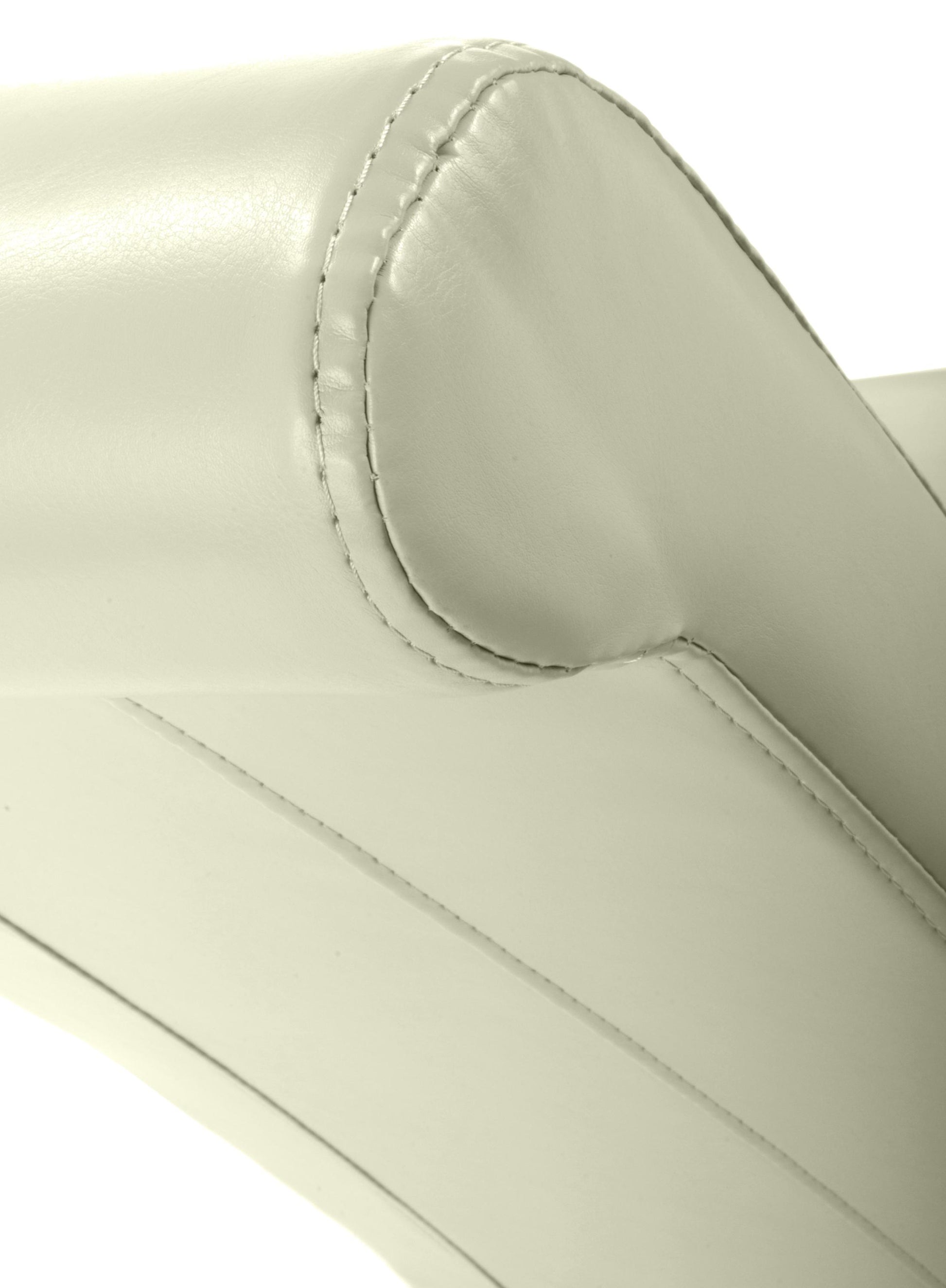 Krista Roll Back Bonded Leather Ivory Dining Chair - Blythe Living