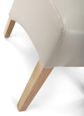 Krista Roll Back Bonded Leather Ivory Dining Chair - Blythe Living