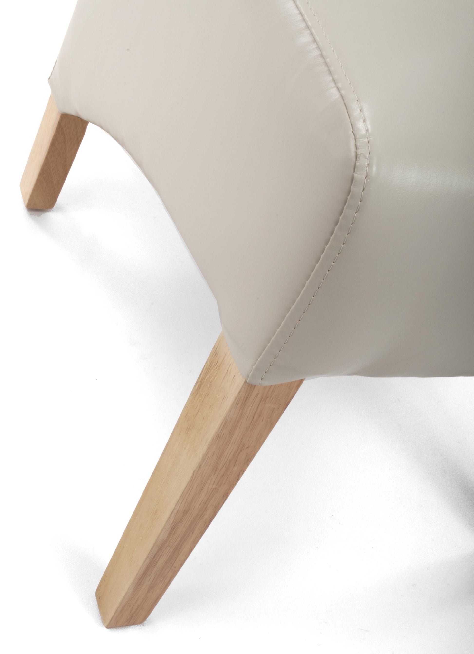 Krista Roll Back Bonded Leather Ivory Dining Chair - Blythe Living